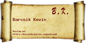 Barcsik Kevin névjegykártya