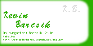 kevin barcsik business card